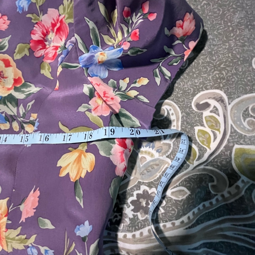 Vintage Talbots lilac floral silk sheath dress size 10 - Picture 8 of 10